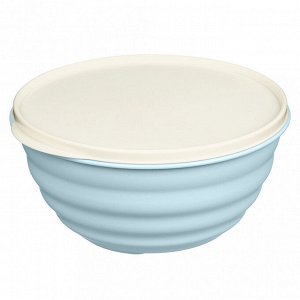 Миска пластмассовая "Latina" 1,1л, д16,6см, h8см, голубой, с крышкой (Россия)
