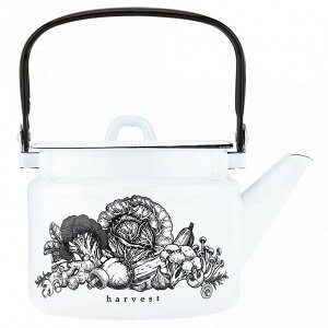 "Harvest" Чайник эмалированный 2л, металлическая крышка (Россия)