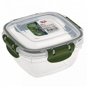 Контейнер для продуктов пластмассовый "Мастер" 0,5л, 12х12х6,5см, квадратный, с клипсами, воздухонепроницаемый (герметичный), съемный силиконовый уплотнитель, подходит для СВЧ, цвета микс (Россия)