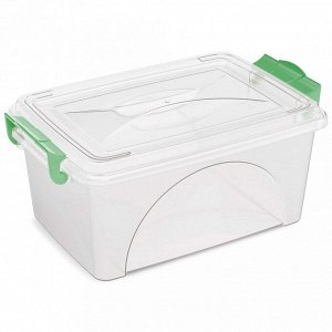 Контейнер для продуктов пластмассовый 4,5л, 27,5х20х13см, ручки-клипса (Россия)