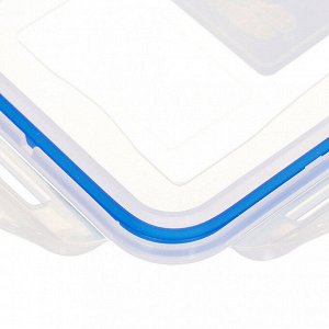 Контейнер из полипропилена "Classic" 0,33л, 13х10х4,5см, герметичный, силиконовый уплотнитель, ручки-клипсы, прозрачный, подходит для СВЧ (Россия)