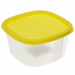 Контейнер из полипропилена "Compact" 0,9л, 14,8х14,8х7,4см, прозрачный, подходит для СВЧ (Россия)