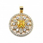 Кулон на шею ?19мм с фианитами, золотистая