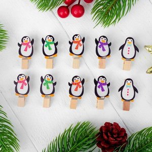 Набор для фото и декора "Пингвины", в наборе прищепки 10 шт., верёвка — 100 см
