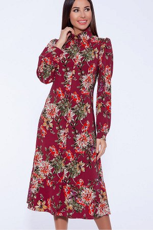 #56724 Платье (Emansipe) Светло-бордовый/цветы