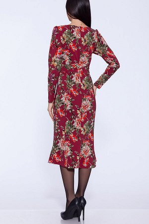#51056 Платье (Emansipe) Светло-бордовый/цветы