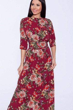#53459 Платье (Emansipe) Бордовый/цветы
