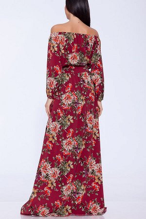 #53465 Платье (Emansipe) Бордовый/цветы