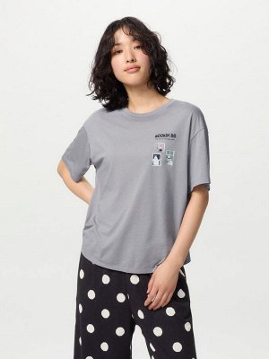 UNIQLO - комплект домашней одежды Муми-тролль с коротким рукавом - 03 GRAY