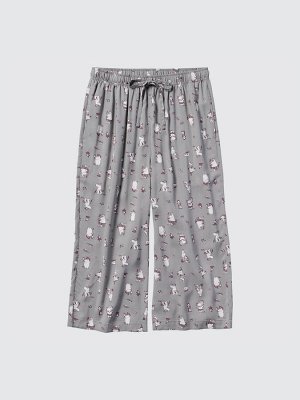 UNIQLO - домашние брюки из вискозы с Муми-троллем - 07 GRAY