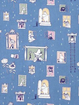 UNIQLO - домашние брюки из вискозы с Муми-троллем - 65 BLUE