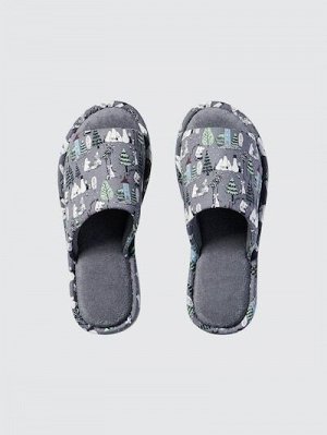 UNIQLO - домашние тапочки с Муми-троллем - 08 DARK GRAY