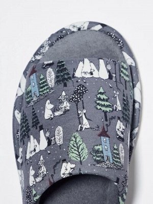 UNIQLO - домашние тапочки с Муми-троллем - 08 DARK GRAY