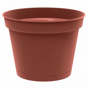 "Mint" Горшок для цветов пластмассовый 5л, д24см, h18,4см, с поддоном, терракотовый (Россия)