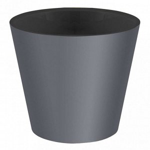 "Rosemary" Горшок для цветов пластмассовый 5л, д23см, h20,8см, с дренажной вставкой, серый (Россия)
