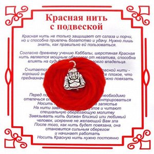 AN0181 Красная нить на Богатство (Хотей),цвет сереб, металл, шерсть
