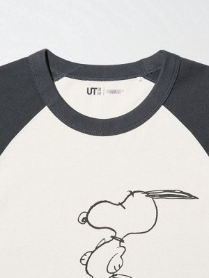 UNIQLO - оверсайз футболка с дизайном Peanuts - 08 DARKGRAY