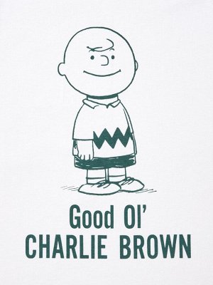 UNIQLO - оверсайз футболка с дизайном Peanuts - 57 OLIVE