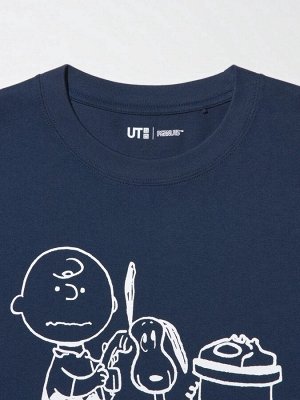 UNIQLO - оверсайз футболка с дизайном Peanuts - 69 NAVY