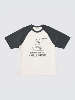 UNIQLO - оверсайз футболка с дизайном Peanuts - 08 DARKGRAY