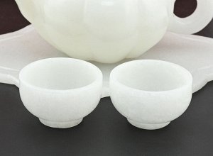 Китайский чайный набор из кварца белого на 4 персоны