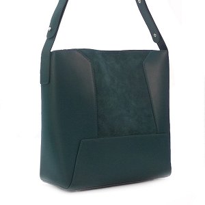 Женская сумка 2в1 Borgo Antico. Кожа+замша. 9169 dark green