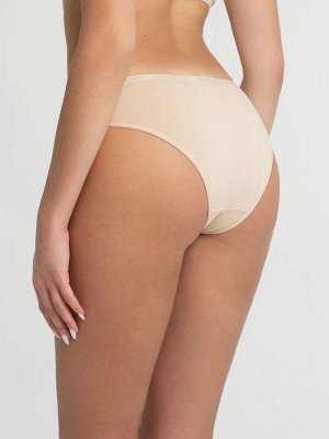 Комплект 3 шт. хлопковых трусов слип средней посадки Cotton Logo. Набор 3 шт в одном цвете. Цвет мультиколор (черный, белый, бежевый)