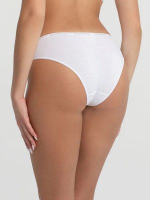 Комплект 3 шт. хлопковых трусов слип средней посадки Cotton Logo. Набор 3 шт в классических расцветках. Цвет мультиколор (черный, белый, бежевый)