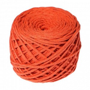 Шнур для вязания без сердечника 100% хлопок, ширина 3мм 100м/200гр (оранжевый)