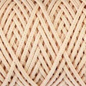 Шнур для вязания без сердечника 100% хлопок, ширина 3мм 100м/200гр (персиковый) МИКС