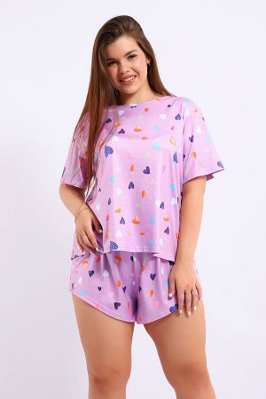 Домашний костюм с шортами больших размеров 5732