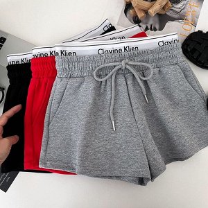 COSMOСOLLECTION_WEAR Шорты короткие с эластичной резинкой, с двойной талией, серый