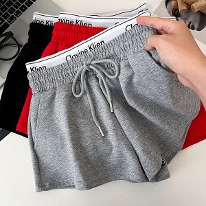 COSMOСOLLECTION_WEAR Шорты короткие с эластичной резинкой, с двойной талией, серый