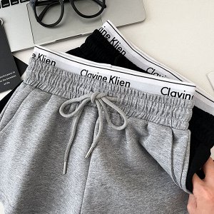 COSMOСOLLECTION_WEAR Шорты короткие с эластичной резинкой, с двойной талией, серый