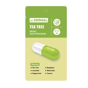 DR.DERMAL FACIAL SOLUTION MASK TEA TREE 25ml Тканевая маска для лица с чайным деревом для проблемной кожи 25мл