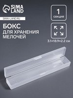 Бокс для хранения мелочей, 3.1?18.9?2.2 см, прозрачный