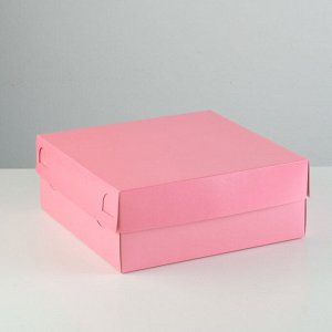 Упаковка для капкейков без окна на 9 капкейков, розовый, 25 х 25 х 10 см