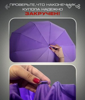 DINIYA Зонт женский однотонный автомат с карабином цвет Бордо