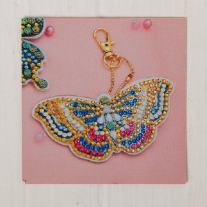 Алмазная вышивка-брелок «Милая бабочка», заготовка: 9 - 5 см