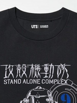 UNIQLO UT - хлопковая футболка с принтом "Призрак в доспехах" - 09 BLACK