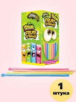Кислая пудра в трубочке, фруктовая Fruit Straws Johny Bee Sour Powder Straw 3 гр