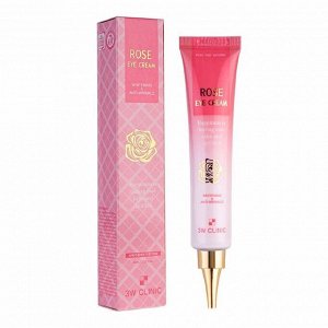 3W CLINIC ROSE EYE CREAM 40ml, Осветляющий крем для век с экстрактом розы