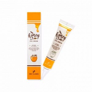 3W CLINIC HONEY EYE CREAM 40ml, Питательный крем для кожи вокруг глаз с экстрактом меда и прополиса