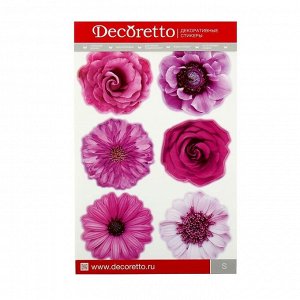 Наклейки Decoretto "Сиреневые цветы микс" 25х35 см