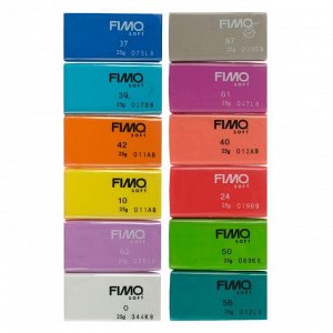 Полимерная глина запекаемая набор FIMO soft «Бриллиантовые цвета», 12 цветов по 25 г