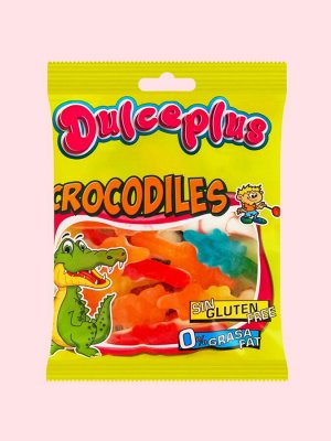 Мармелад с фруктовым вкусом в виде крокодилов DULCEPLUS 100 гр