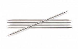 10119 Knit Pro Спицы чулочные Nova Metal 3мм/20см, никелированная латунь, серебристый, 5шт