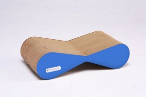 Когтеточка из картона Тумяу с картон ободком Медиум голубой (54*14*22)