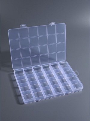 Органайзер для хранения мелочей, 24 ячейки, 19x13x1.8 см, прозрачный