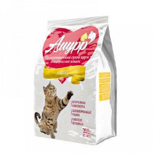 Сухой корм для кошек "Амурр" 350г. КУРИЦА (пакет)